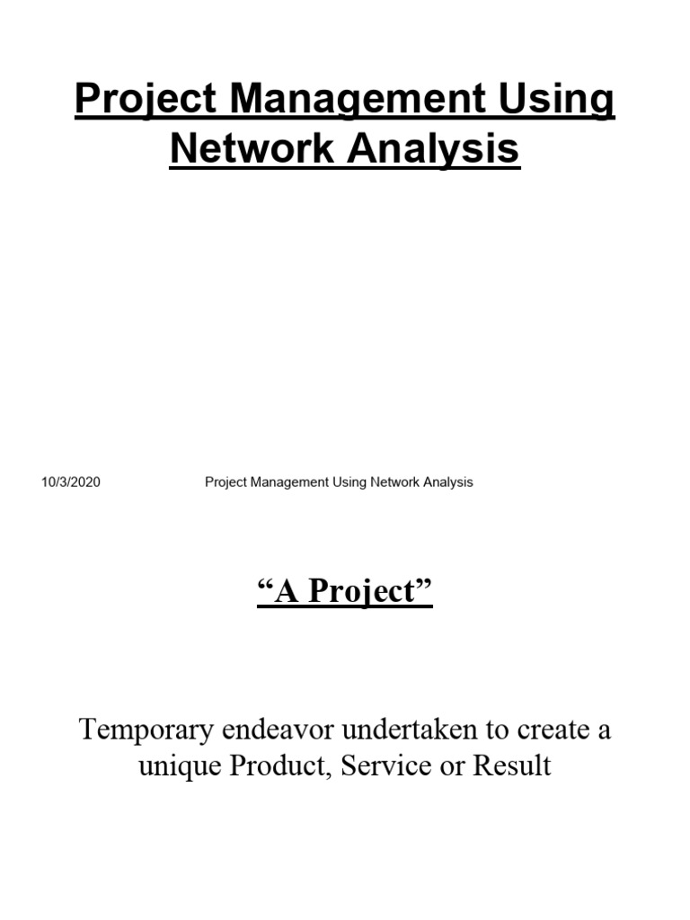 Network Analysis in Project Management | PDF | Project Management ...