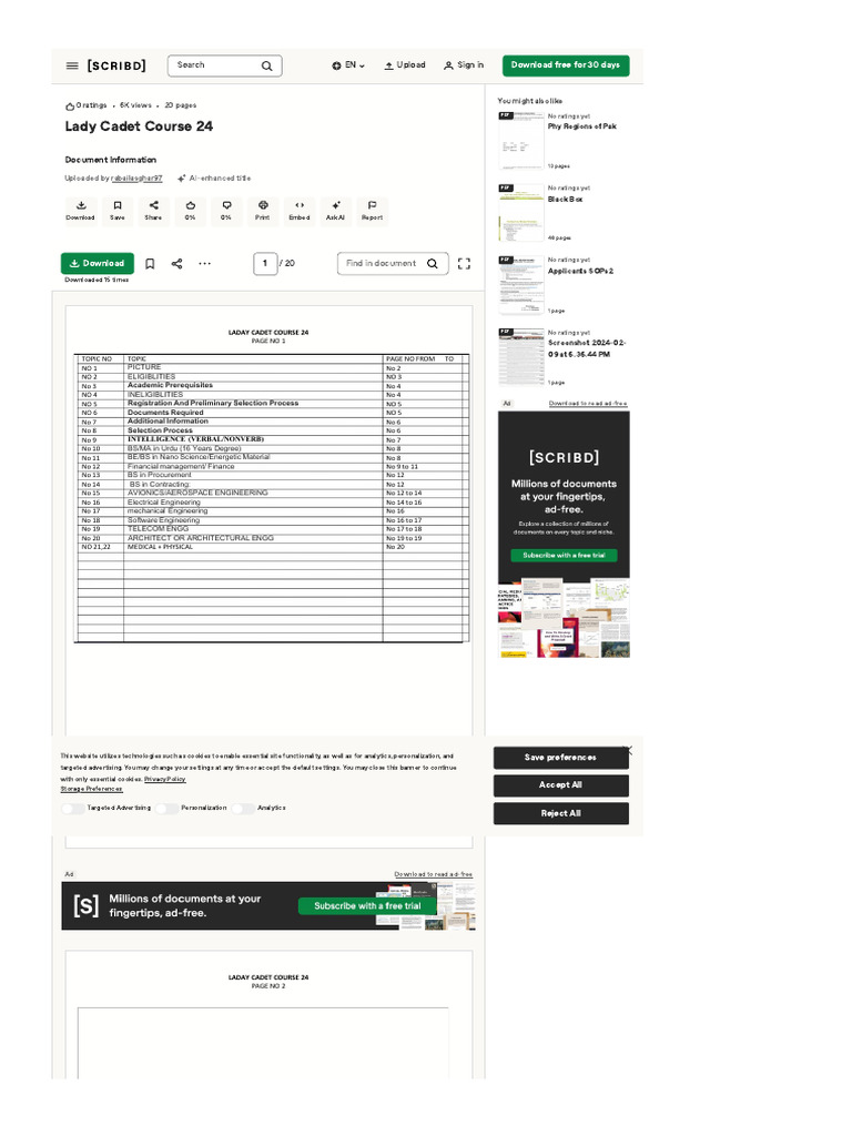 WWW Scribd Com Document 710058155 LADY CADET COURSE 24... | PDF | Scribd
