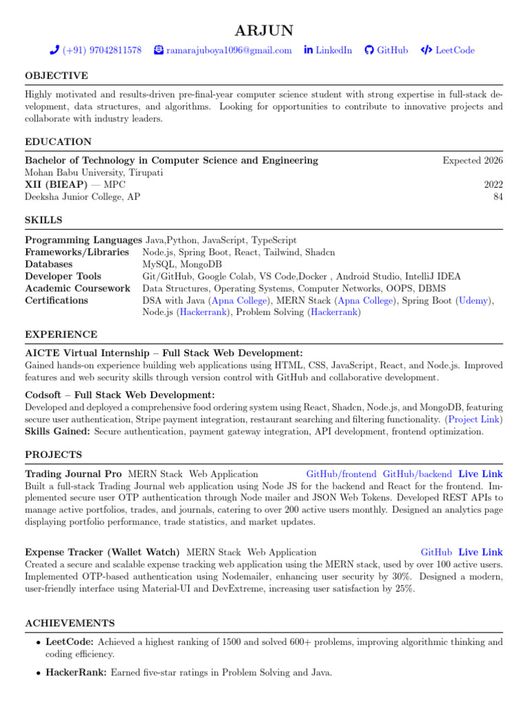 FAANGPath Resume Template Example | PDF | Web Development | Software ...