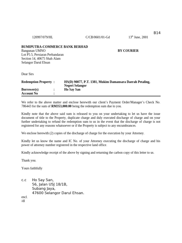Redemption Property Payment Confirmation | PDF