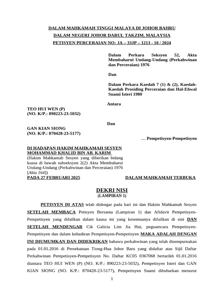 Fair Decree Nisi | PDF