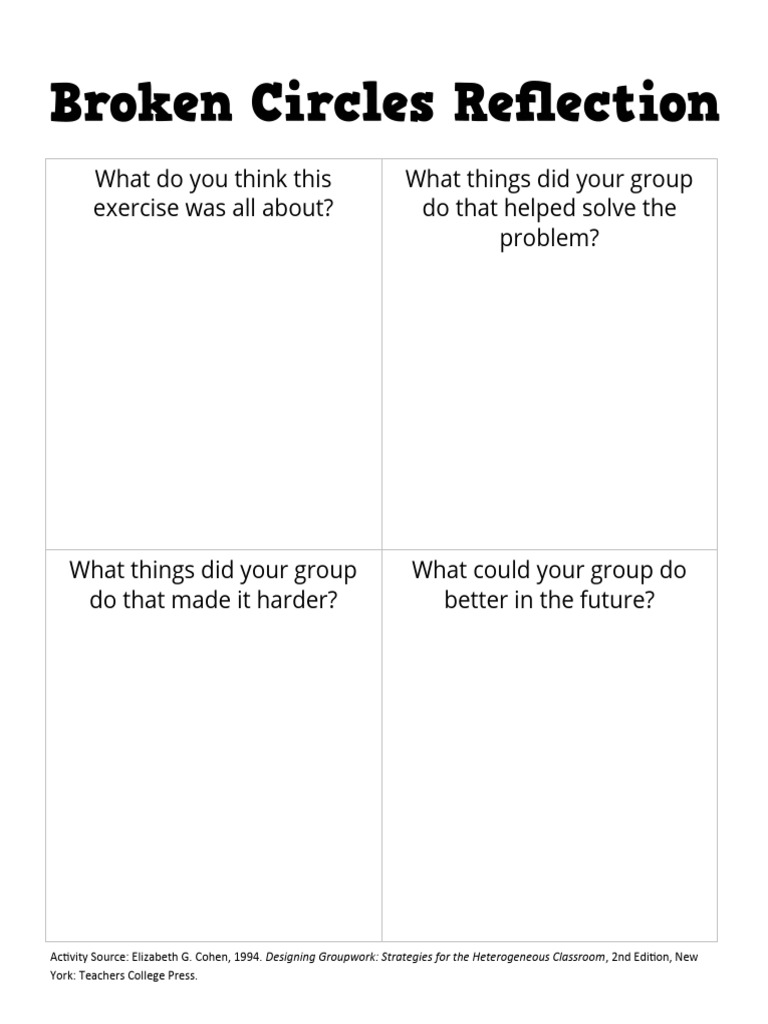 Reflections on Broken Circles Activity | PDF