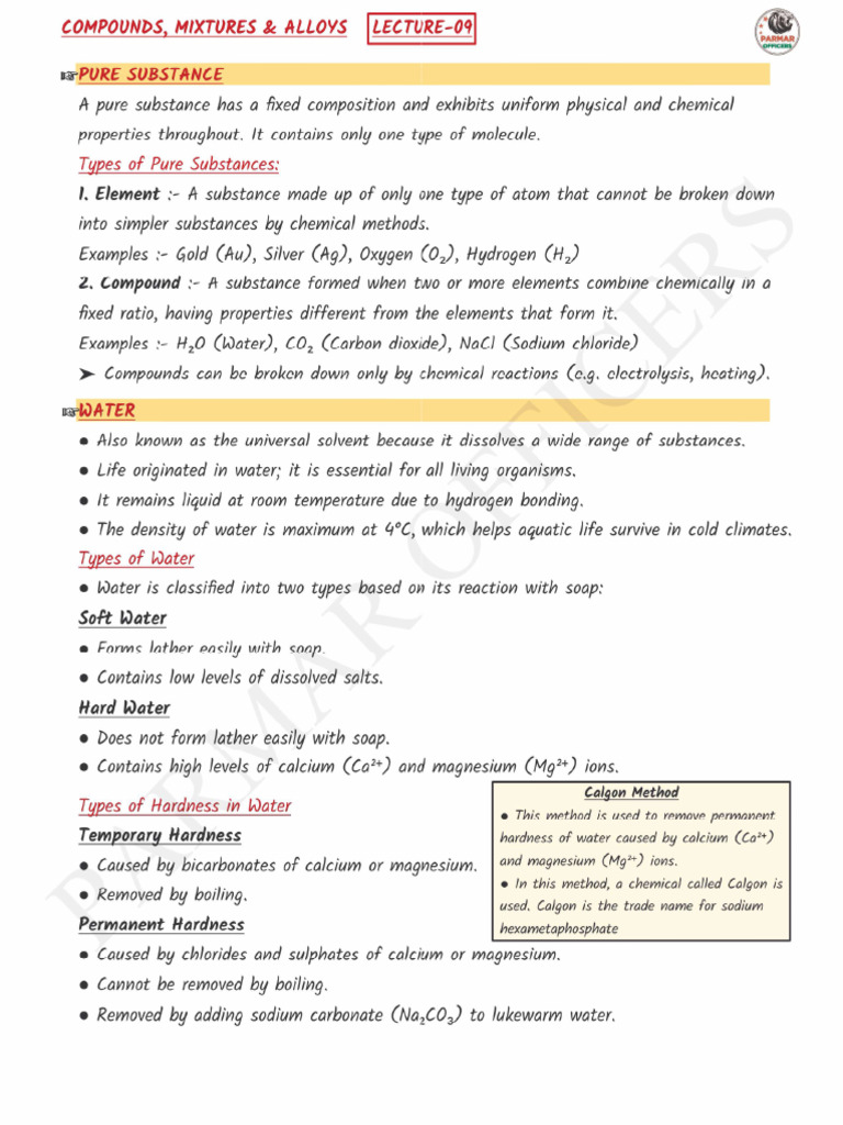 Compound, Mixture and Alloy | PDF