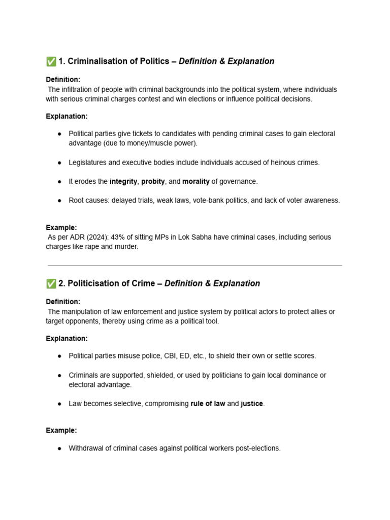 Criminalisation and Politicisation of Crime | PDF | Elections | Crimes