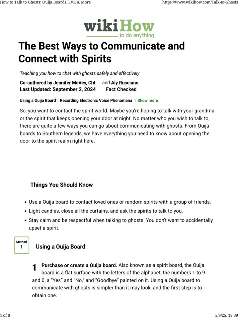 Communicating with Ghosts: A Guide | PDF | Spiritualism