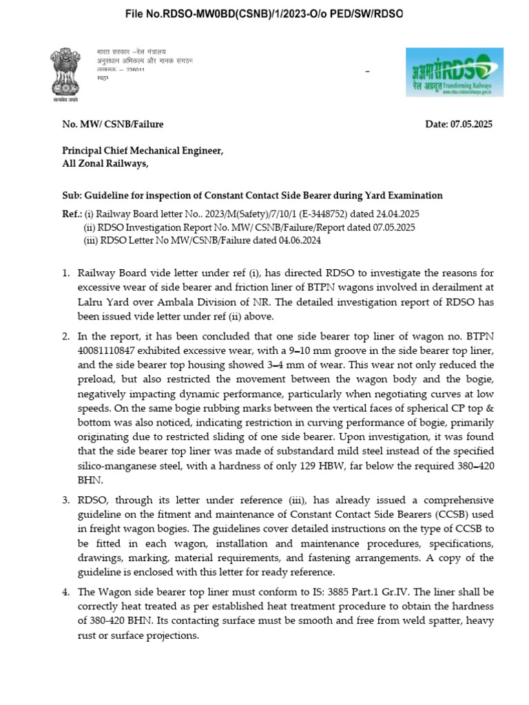 CCSB Inspection Guidelines for Railways | PDF | Specification ...