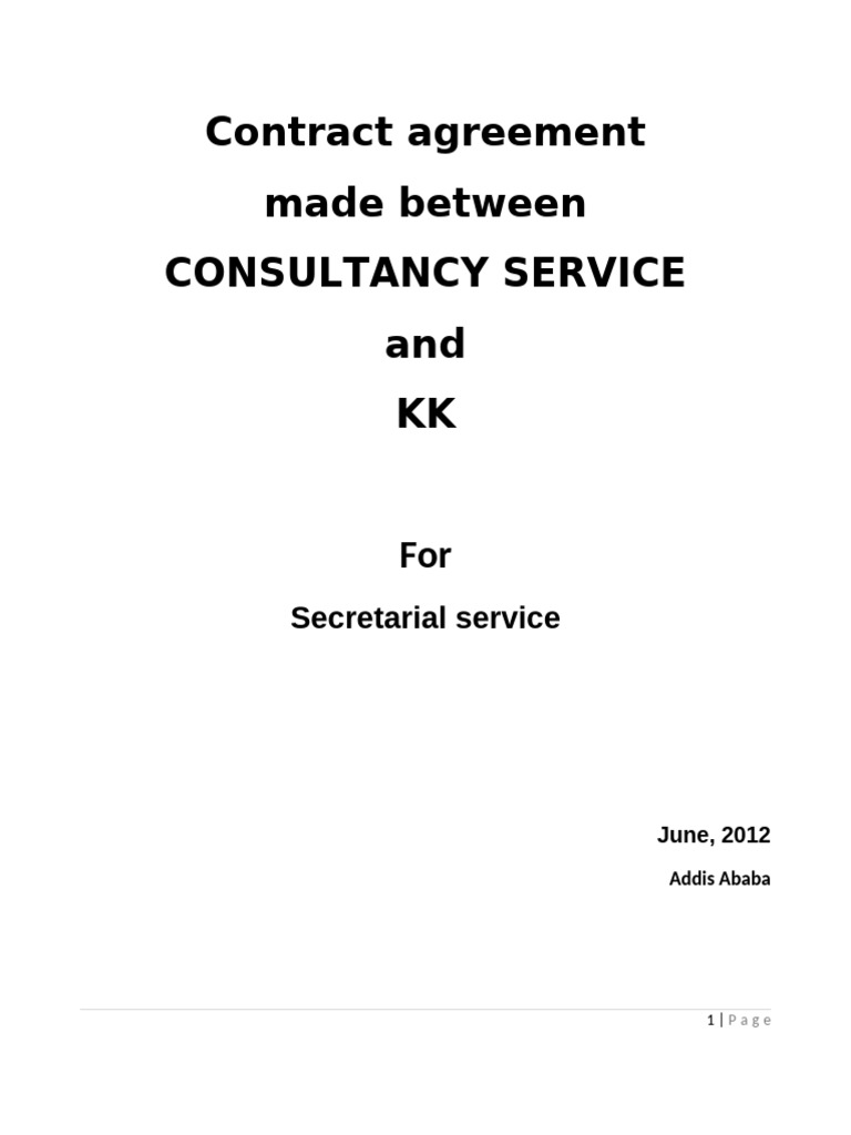 Secretarial Service Contract Agreement | PDF | Business Law | Common Law