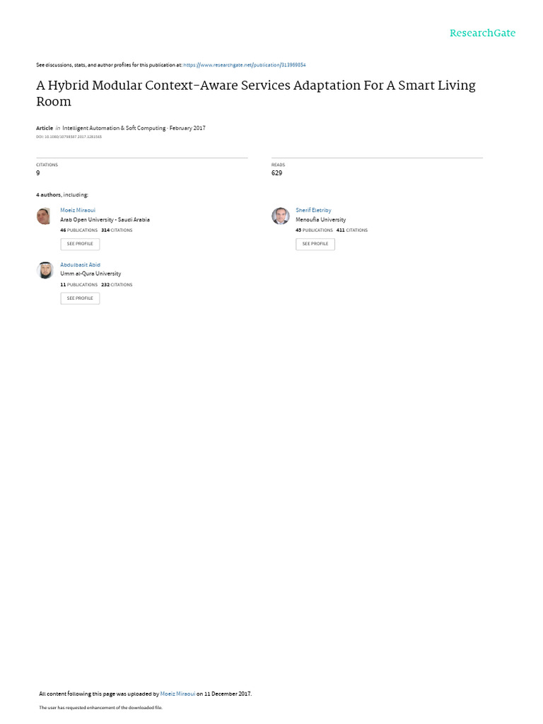 Smart Living Room Service Adaptation | PDF | Machine Learning