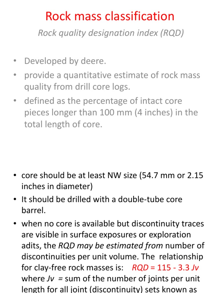 Rock Mass Classification Techniques | PDF | Strength Of Materials ...