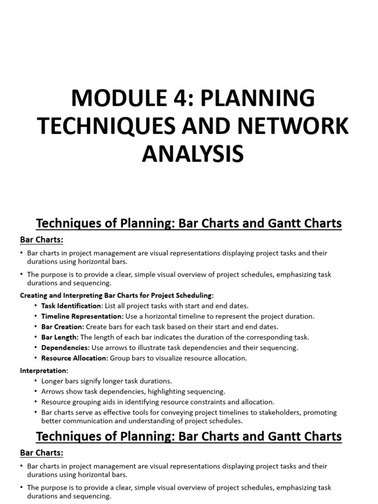 Module - 4 - Planning Techniques and Network Analysis | PDF | Project ...