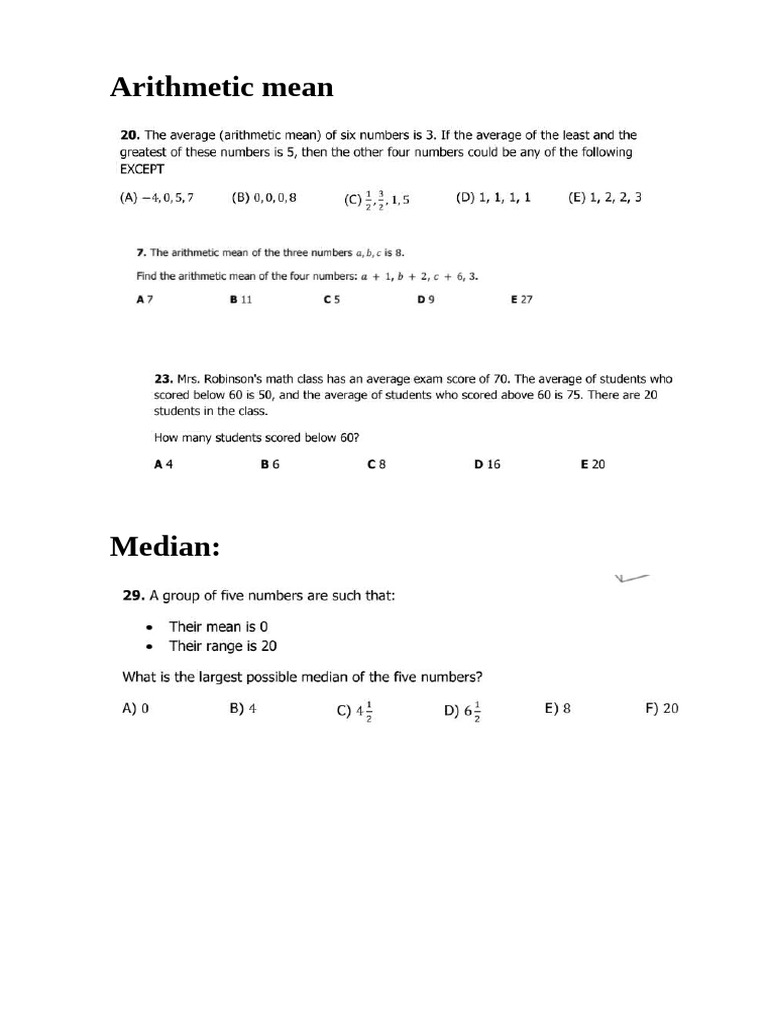Arithmetic Mean | PDF