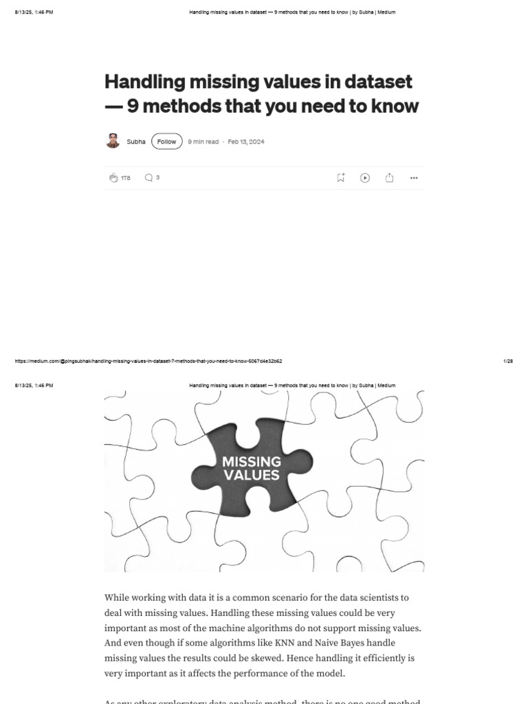 Handling Missing Values in Dataset - 9 Methods That You Need To Know ...