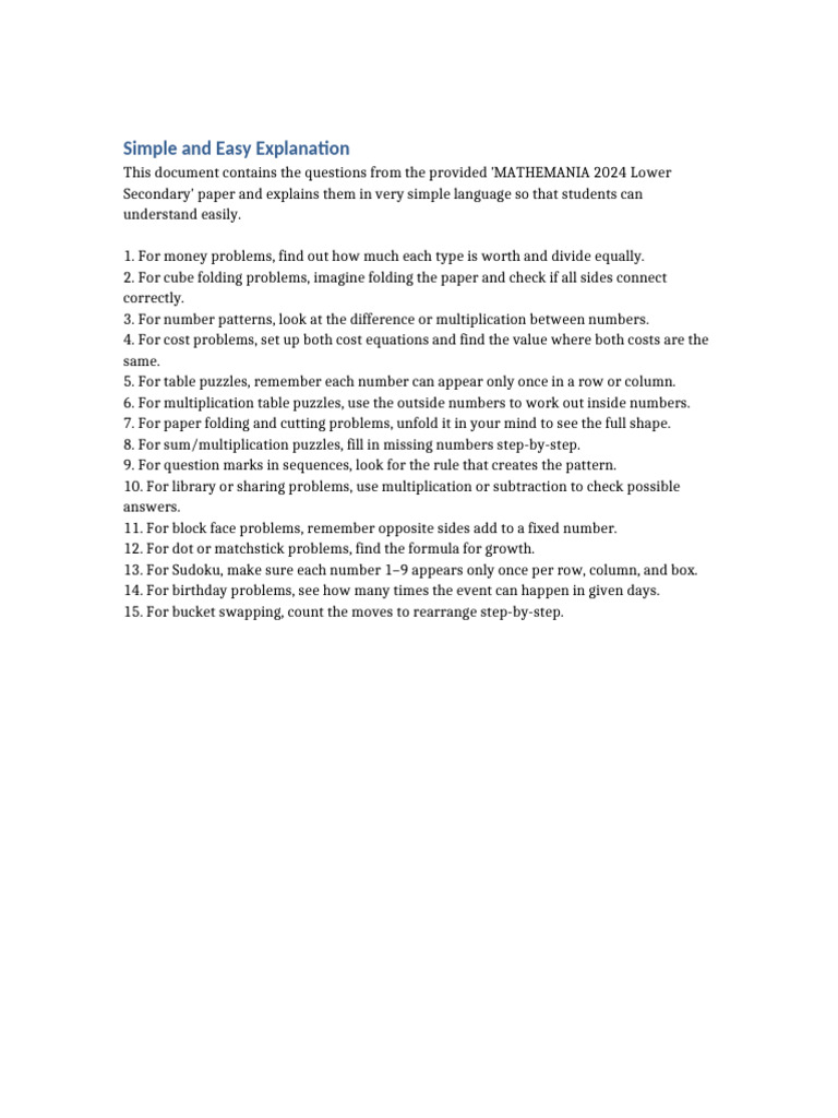 Simple Explanation | PDF