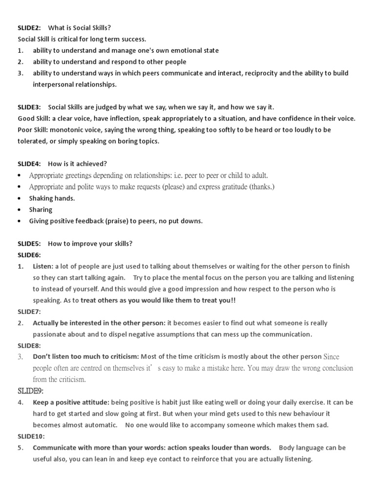 Enhancing Social Skills for Success | PDF | Career & Growth | Self ...