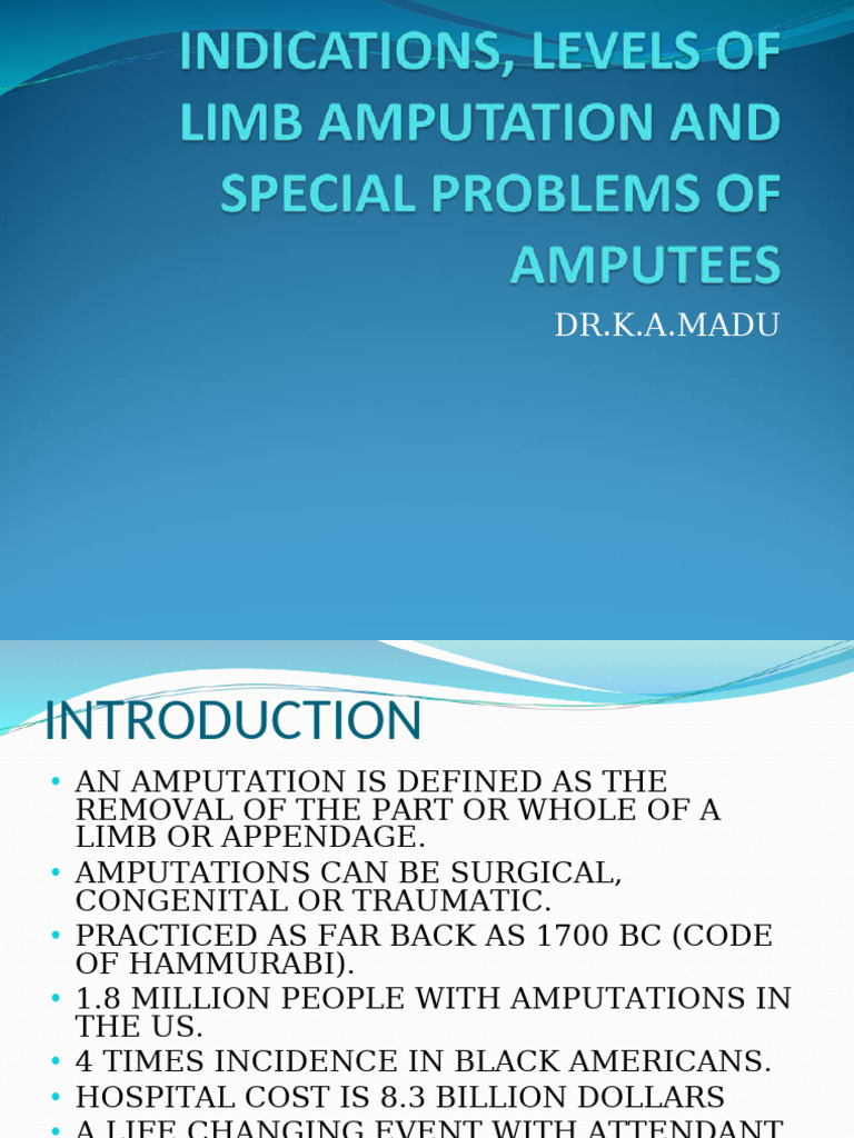 Indications for Amputation Procedures | PDF | Amputation | Knee