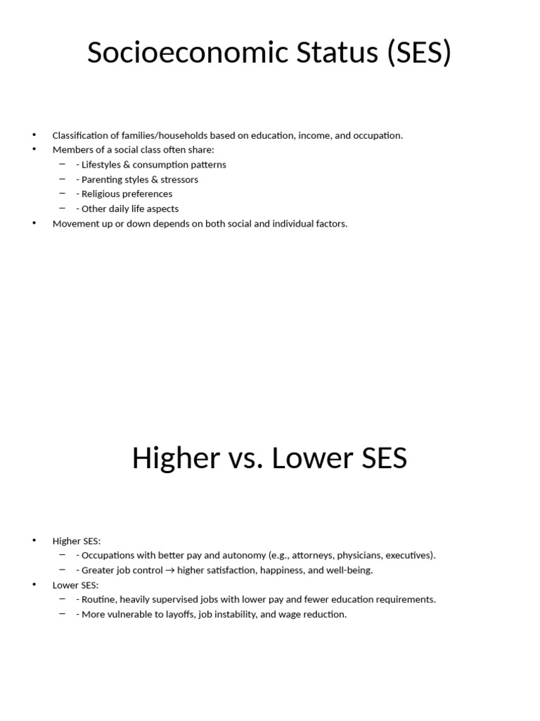 Socioeconomic Status and Cultural Impact | PDF