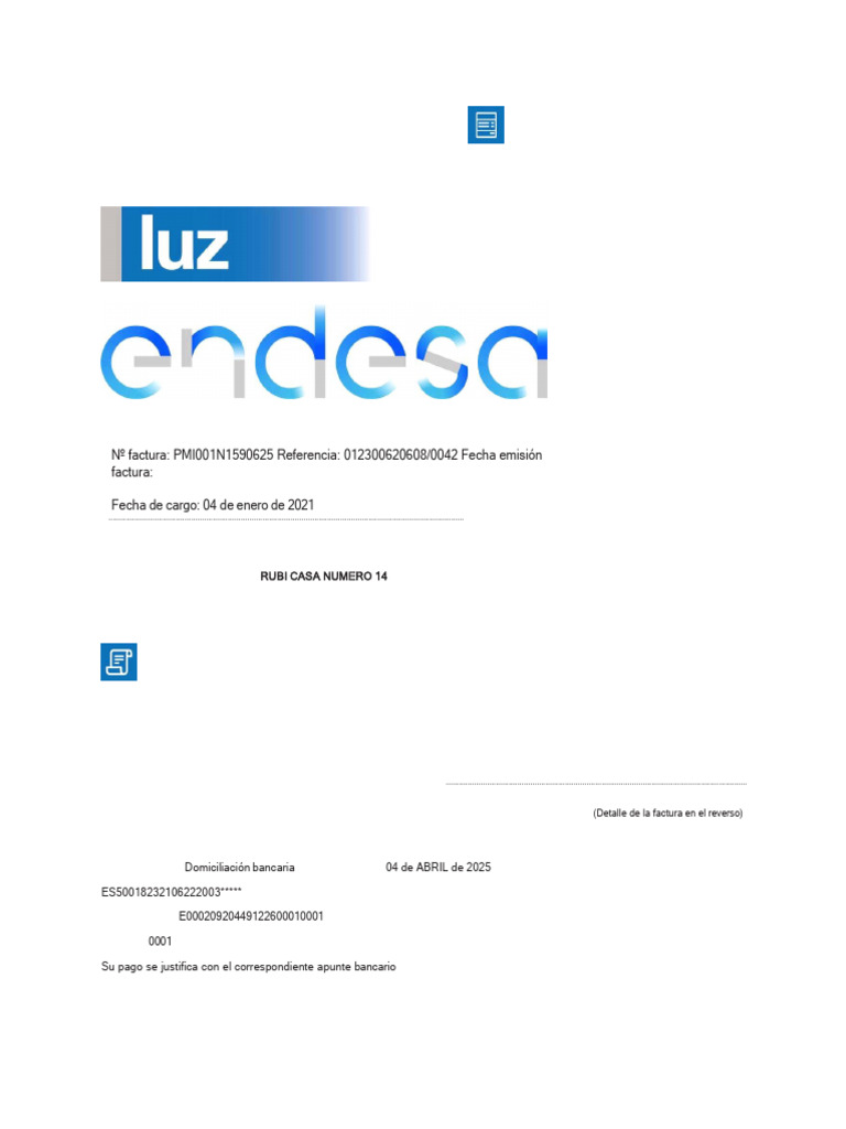 Factura de electricidad Endesa marzo 2025 | PDF