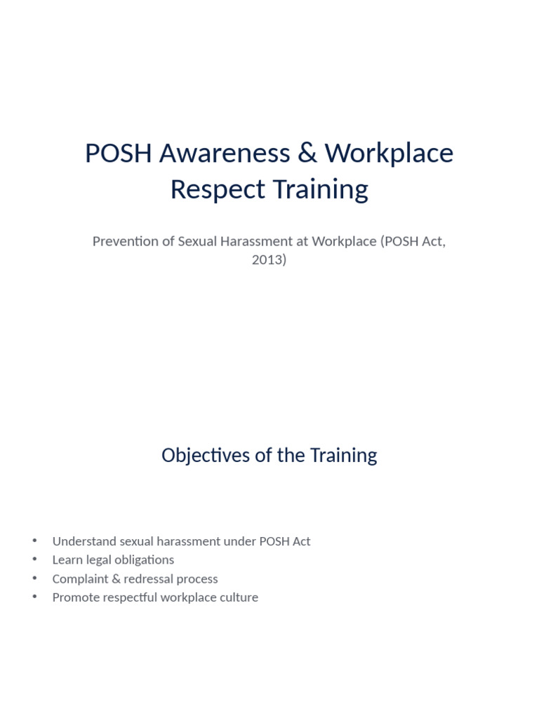 POSH Training Corporate | PDF | Sexual Harassment | Social Psychology