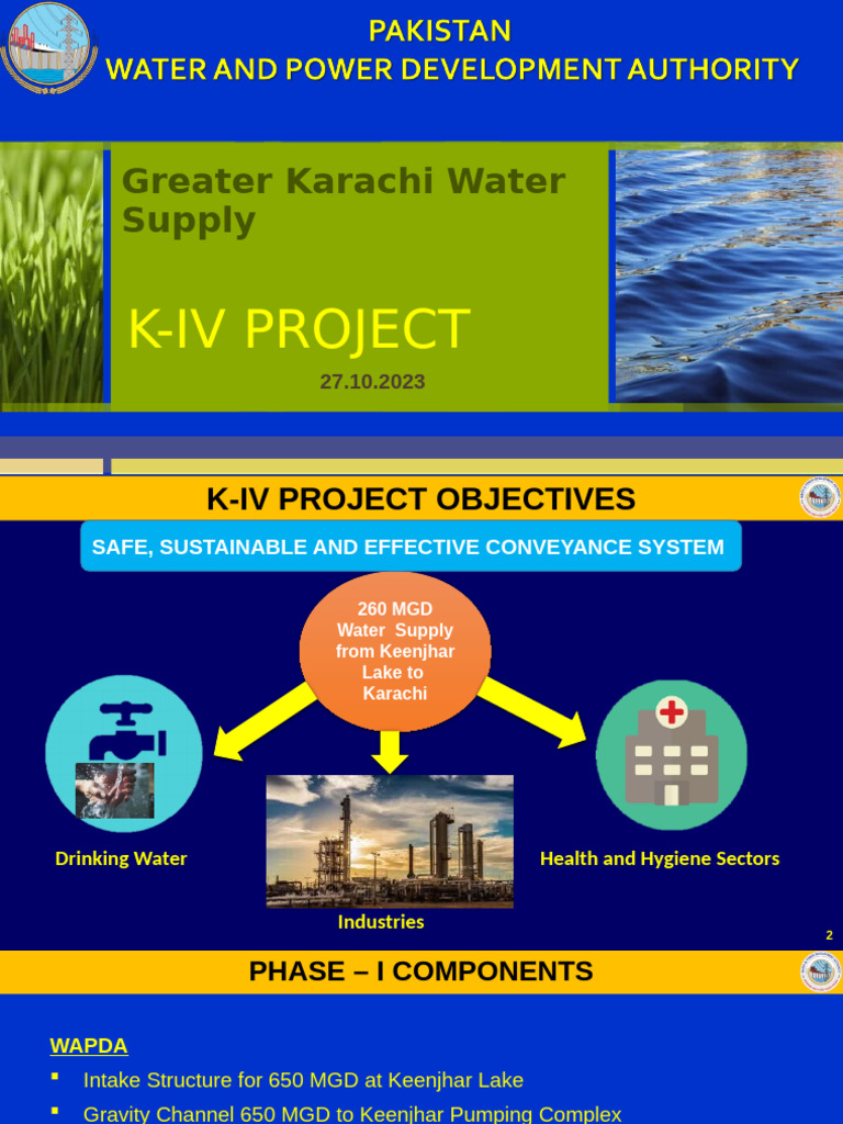 K-IV Project: Karachi Water Supply Plan | PDF | Water Purification | Pump
