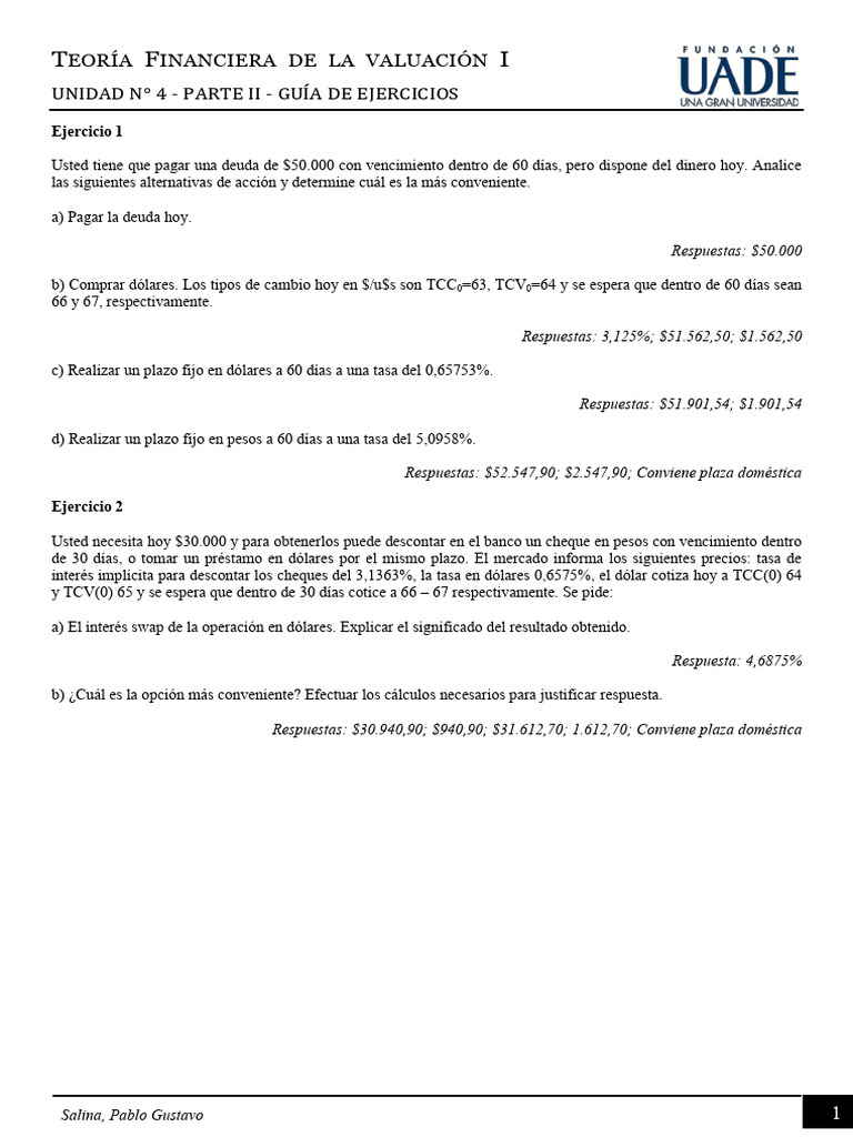 U4 - Guía de Ejercicios (Parte II) | PDF