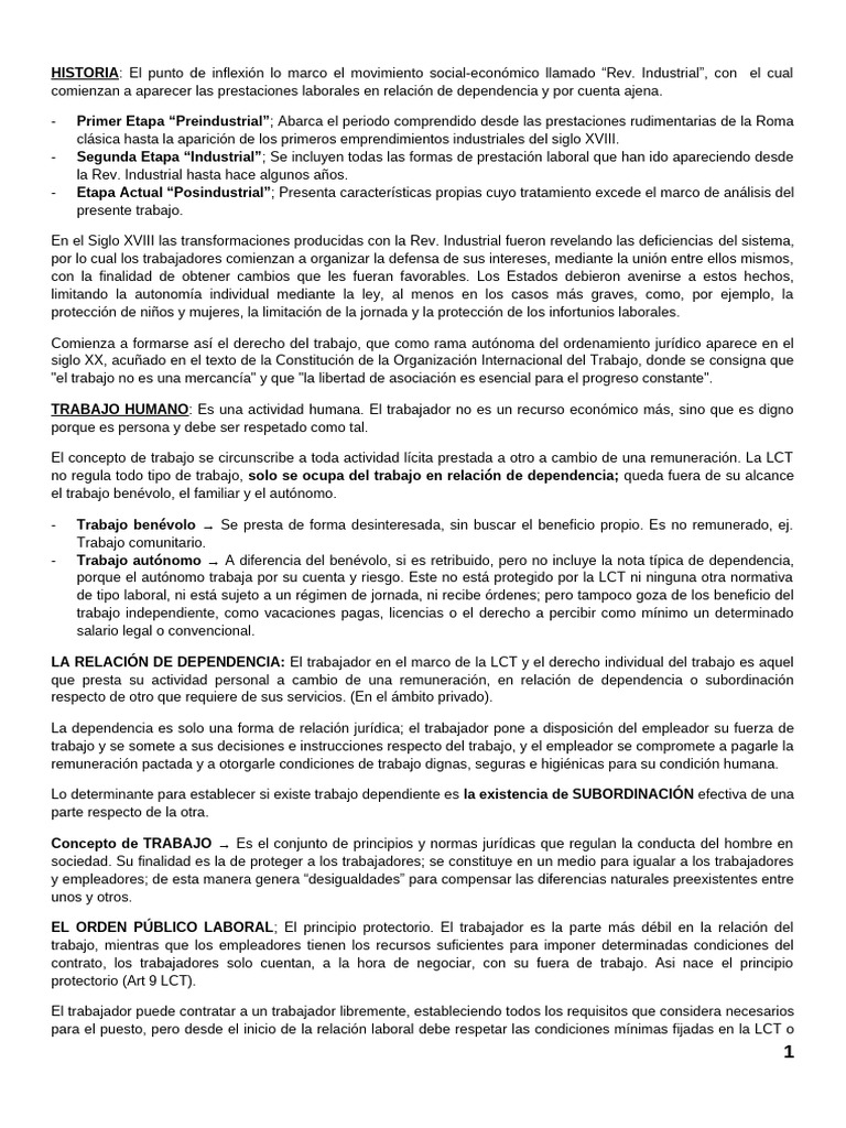 Evolución del Derecho Laboral en Argentina | PDF | Derecho laboral ...