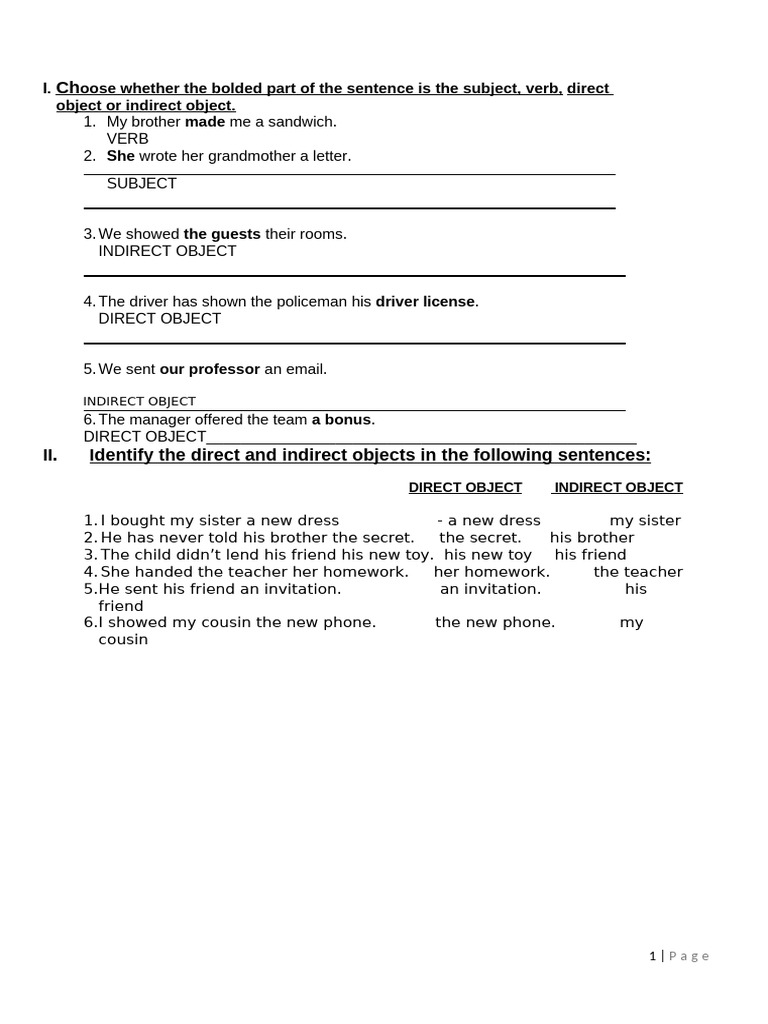 Parts of A Sentence | PDF | Subject (Grammar) | Language Mechanics
