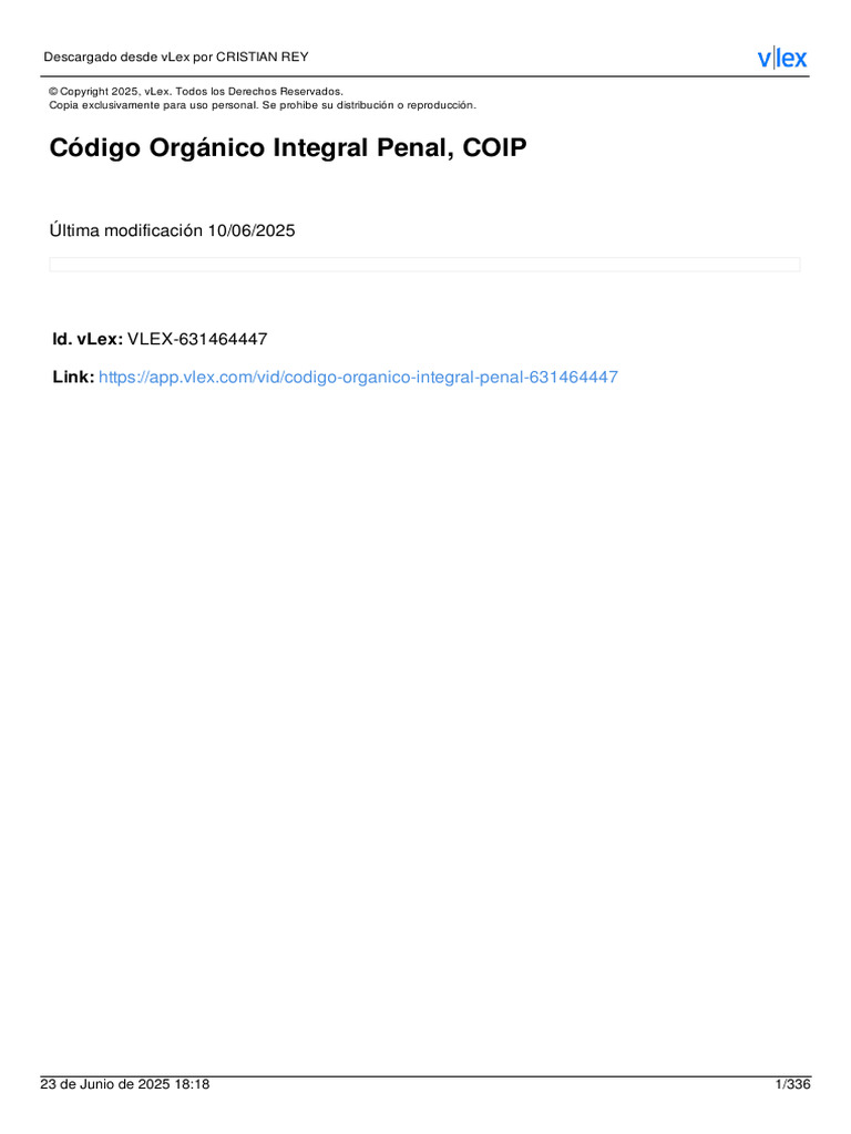 Cdigo Orgnico Integral Penal Coip Cdigos | PDF | Castigos | Derecho penal