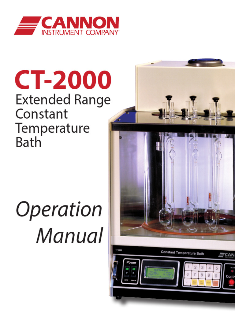 CT-2000 Constant Temperature Bath Manual | PDF | Temperature | Thermometer