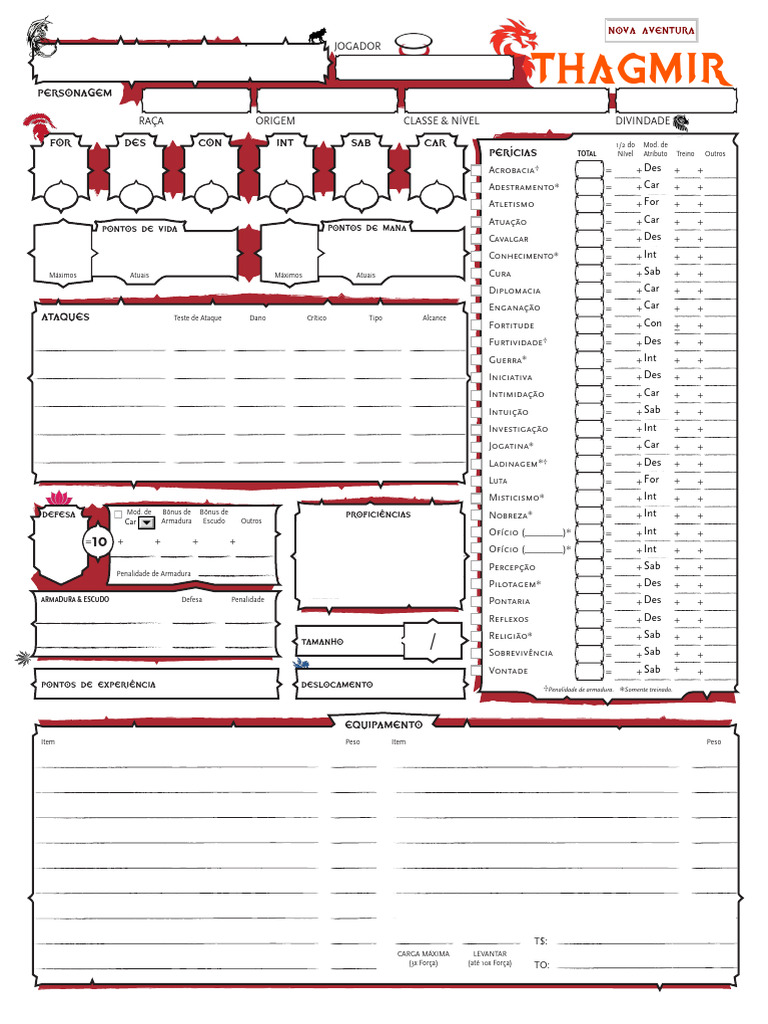 Ficha de Personagem para RPG | PDF