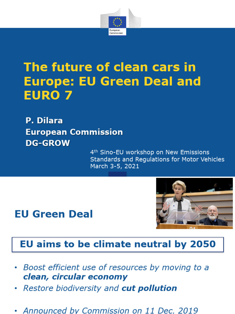 The Future of Clean Cars in Europe Eu Green Deal and Euro 7 | PDF ...