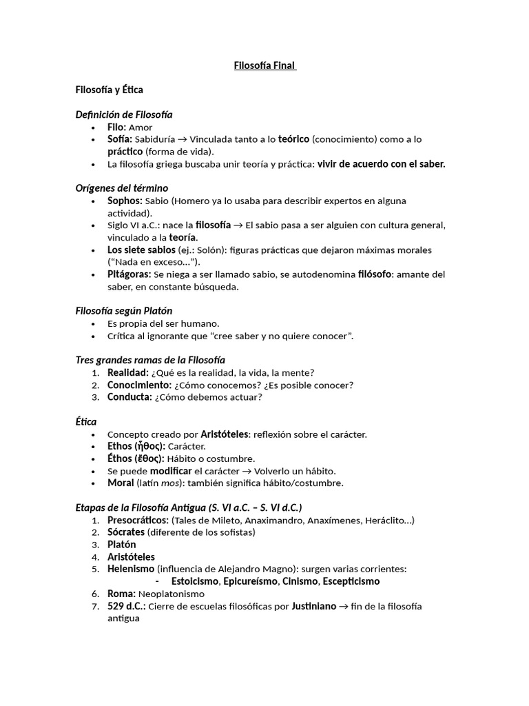 Filosofía Final | PDF | Platón | Sócrates