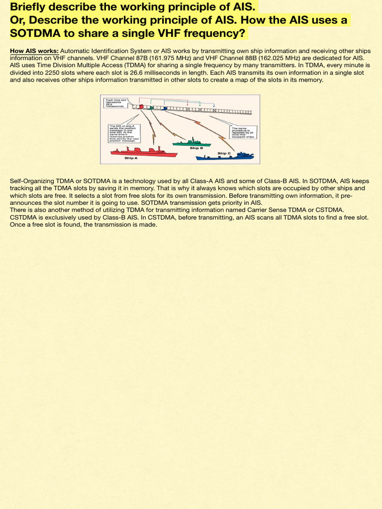 Briefly Describe the Working Principle of AIS. or, Describe the Working ...