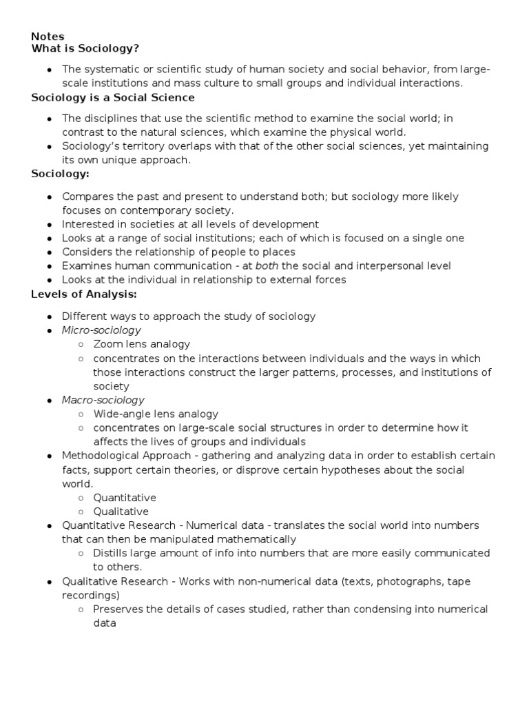 Introduction to Sociology Concepts | PDF | Sociology | Qualitative Research