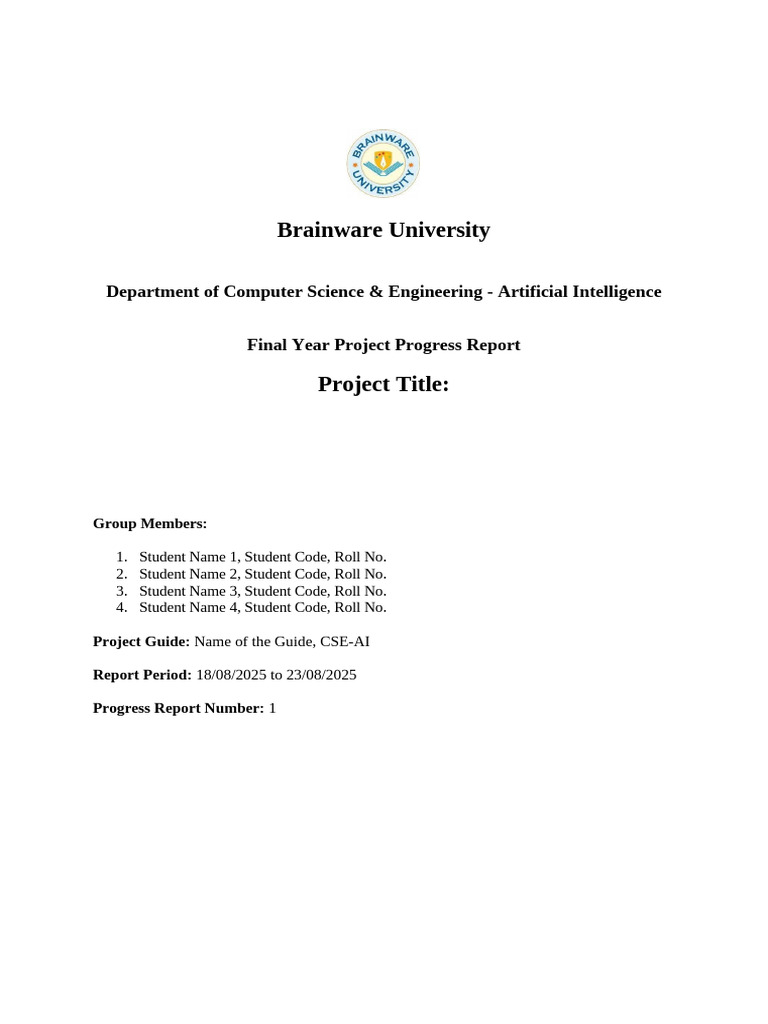 AI Project Progress Report 2025 | PDF