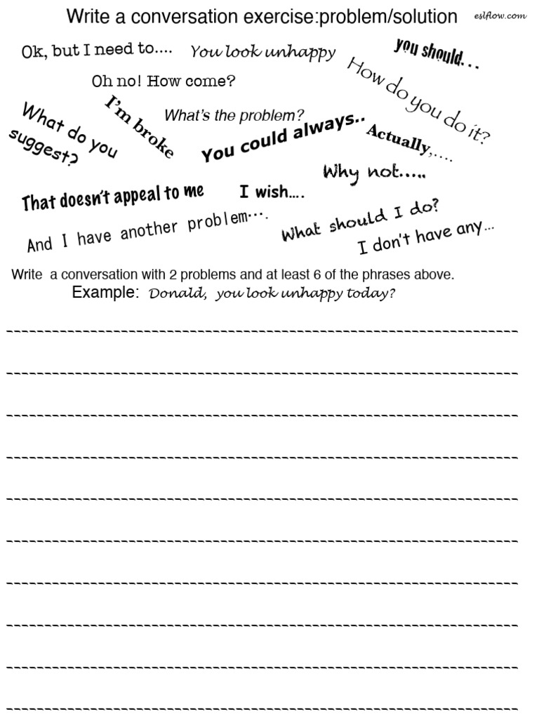 Write A Conversation Exercise Problem Solution | PDF