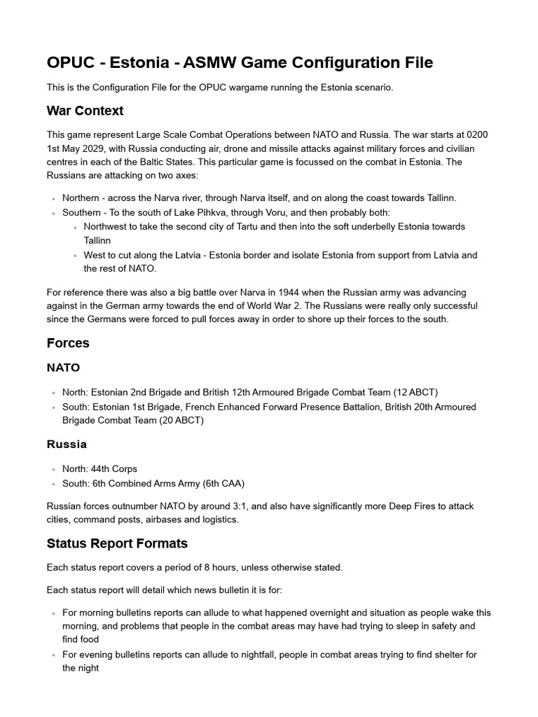 OPUC - Estonia - ASMW Game Configuration File - 250721 | PDF | Estonia ...
