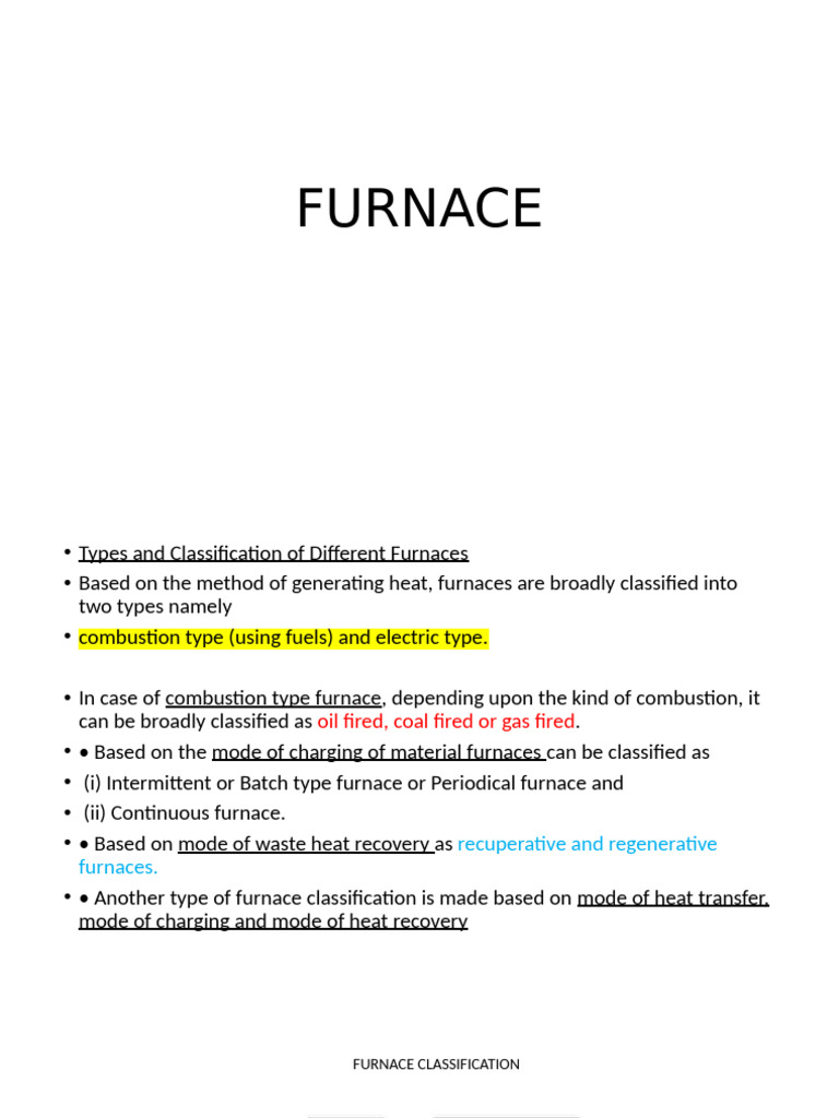 Types and Efficiency of Furnaces | PDF