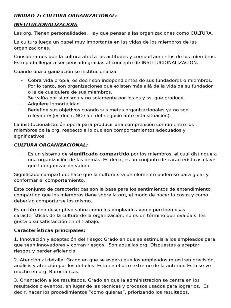 Cultura Organizacional y su Impacto | PDF | Cultura organizacional ...