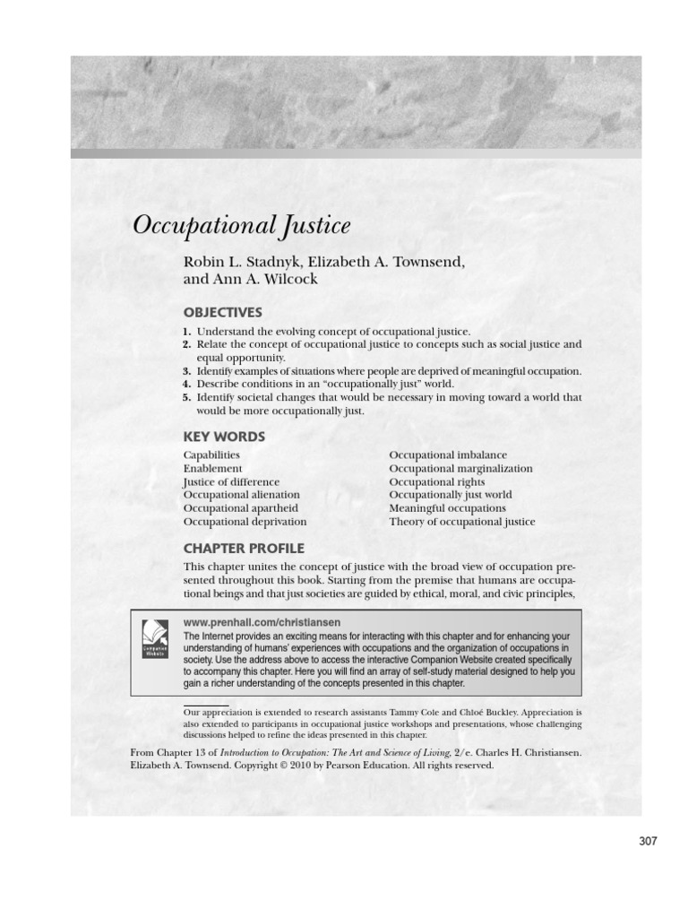 Introduction To Occupation The Art of Science and ... - (PG 312 - 331 ...