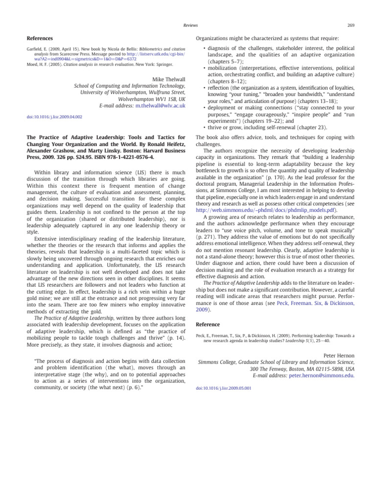 Paper 7 - The Practice of Adaptive Leadership | PDF | Leadership ...