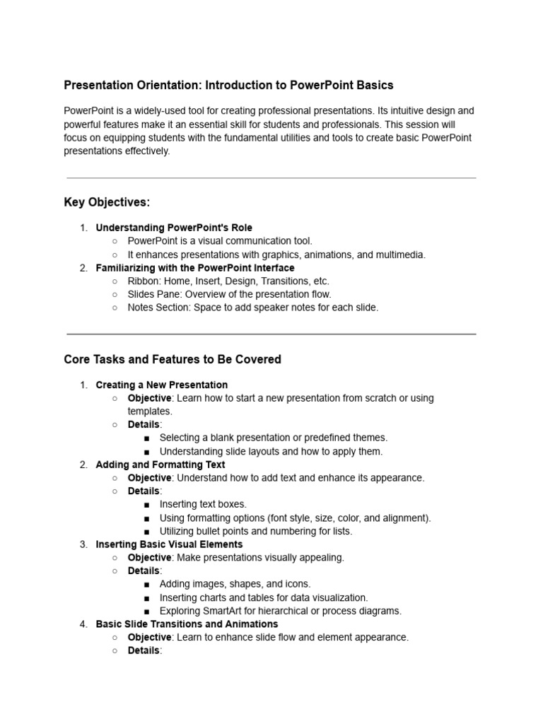 Presentation Orientation - Introduction To PowerPoint Basics | PDF ...