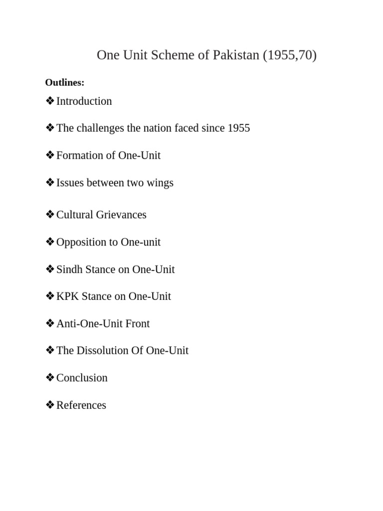 One Unit Scheme of Pakistan Overview | PDF | Pakistan | Sindh
