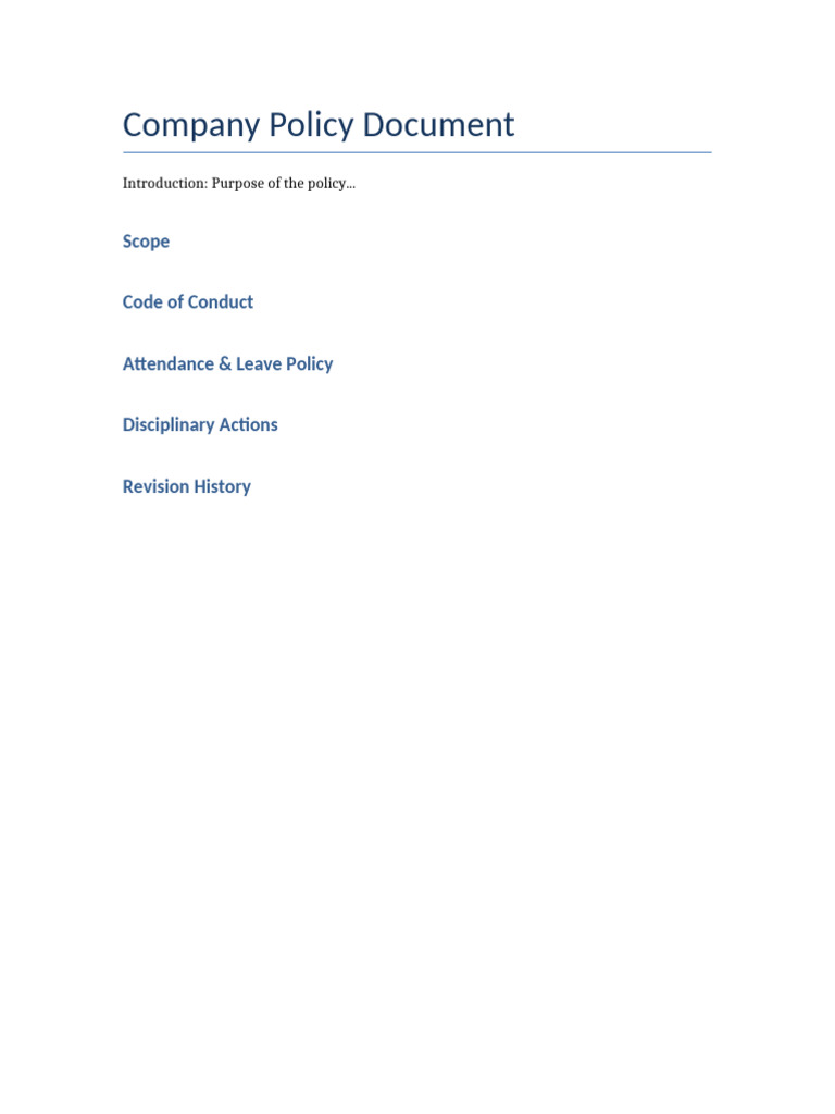 Policy Document Template | PDF