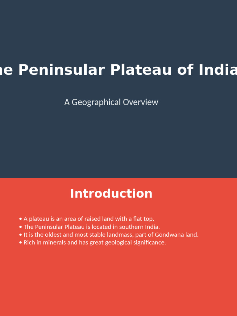 Overview of India's Peninsular Plateau | PDF