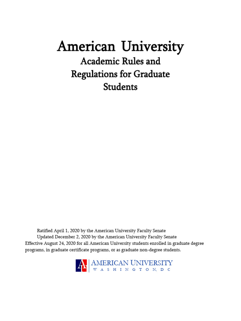 Graduate Student Regulations at AU | PDF | Postgraduate Education | Thesis