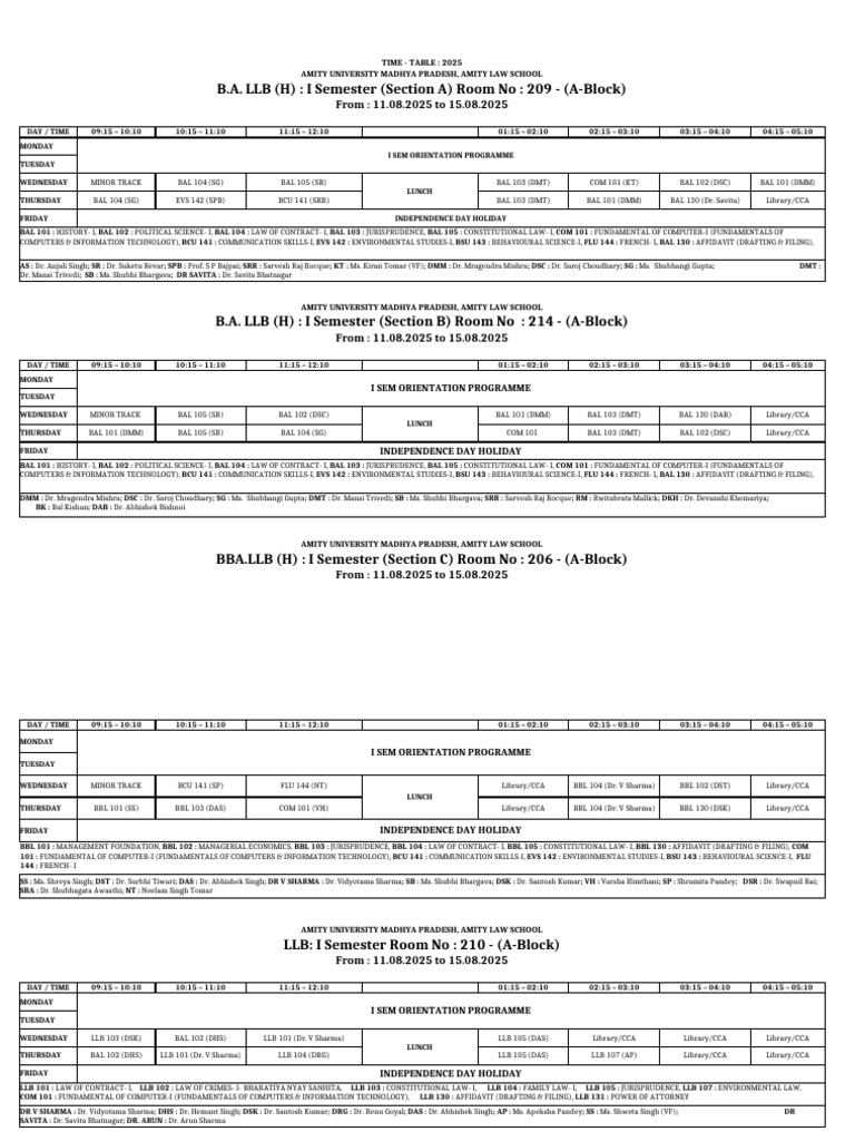 BCU Exam Timetable 2025: 3rd Semester | PDF | Common Law | Justice