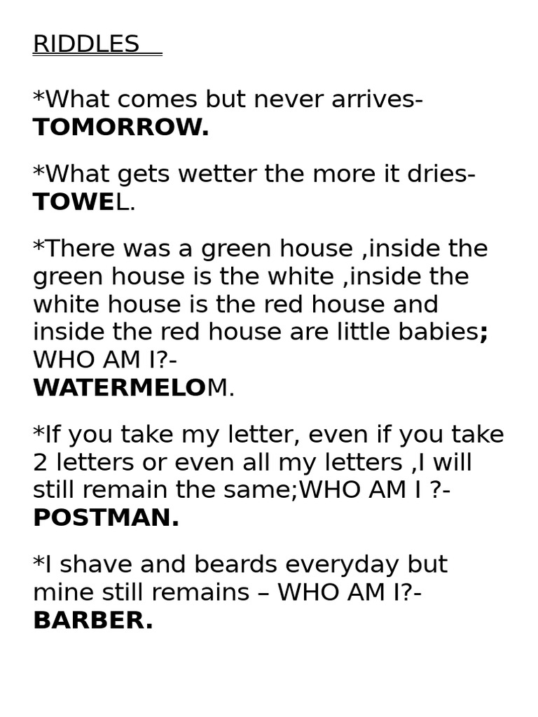 Riddles | PDF