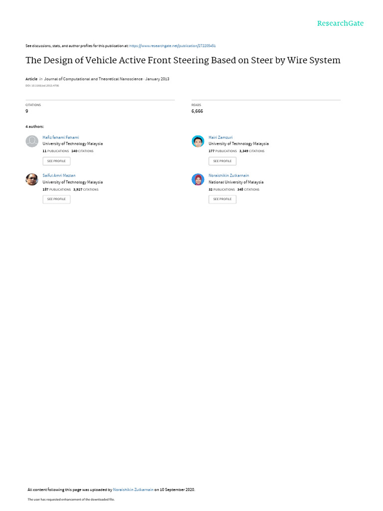 Vehicle Active Front Steering Design | PDF | Steering | Simulation