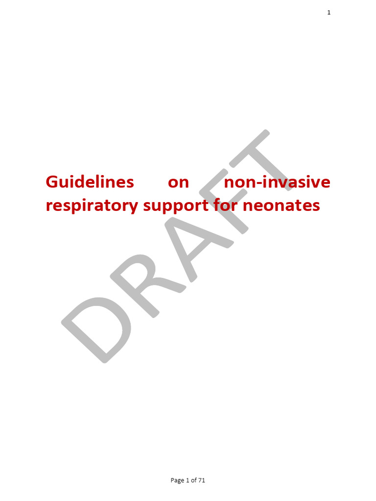 Non-Invasive Respiratory Support Guidelines | PDF | Respiratory ...