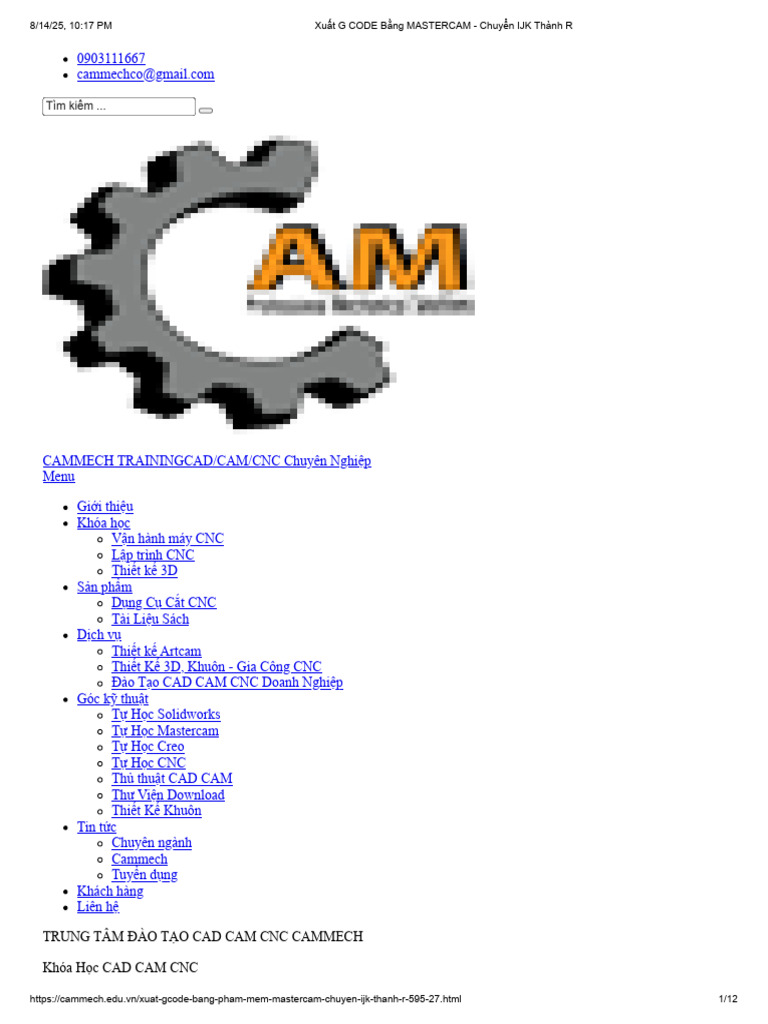 Xuất g Code Bằng Mastercam - Chuyển Ijk Thành r | PDF
